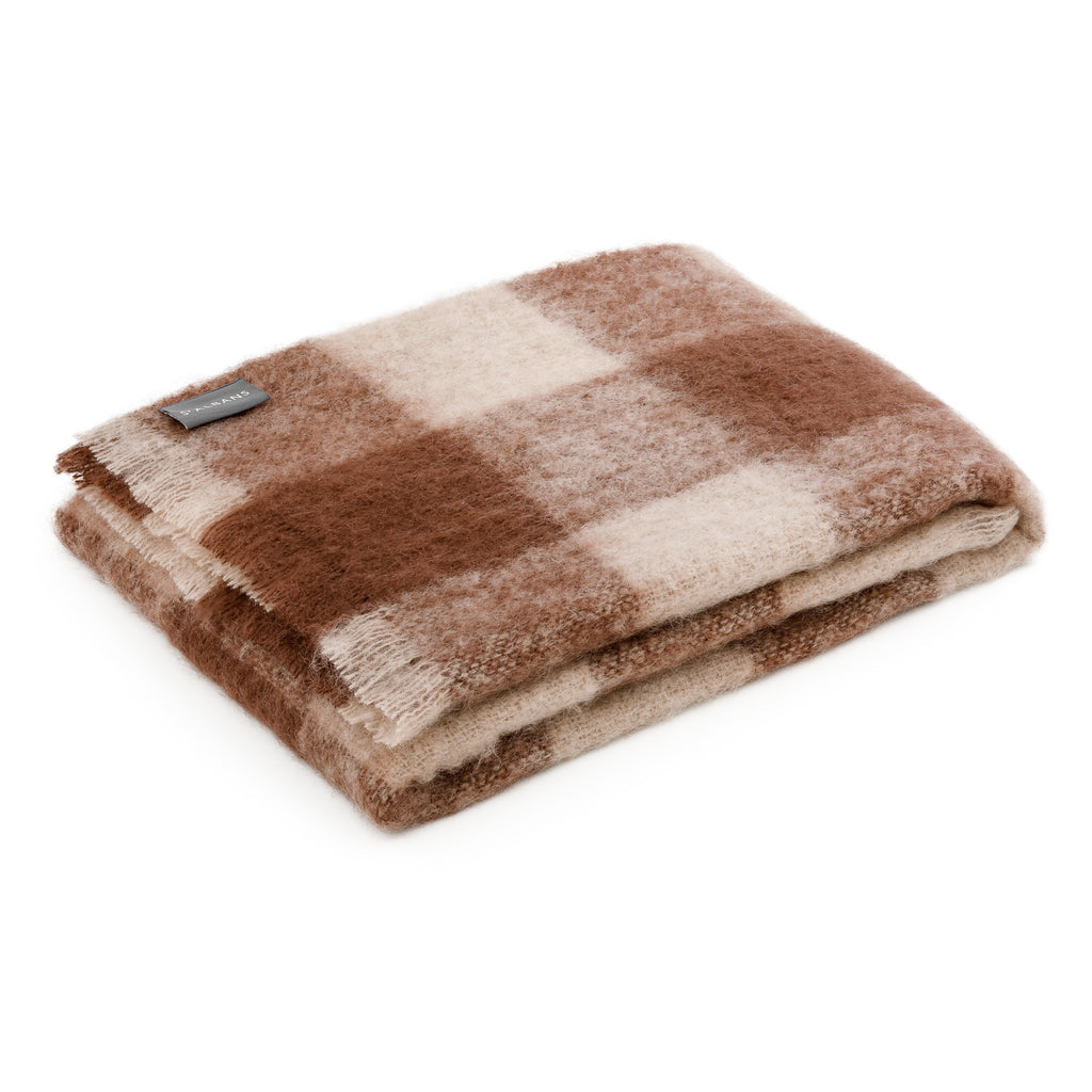 オーストラリア製ピュアモヘア膝掛けst.albans StAlbansMohairMochaCheckKneeRu