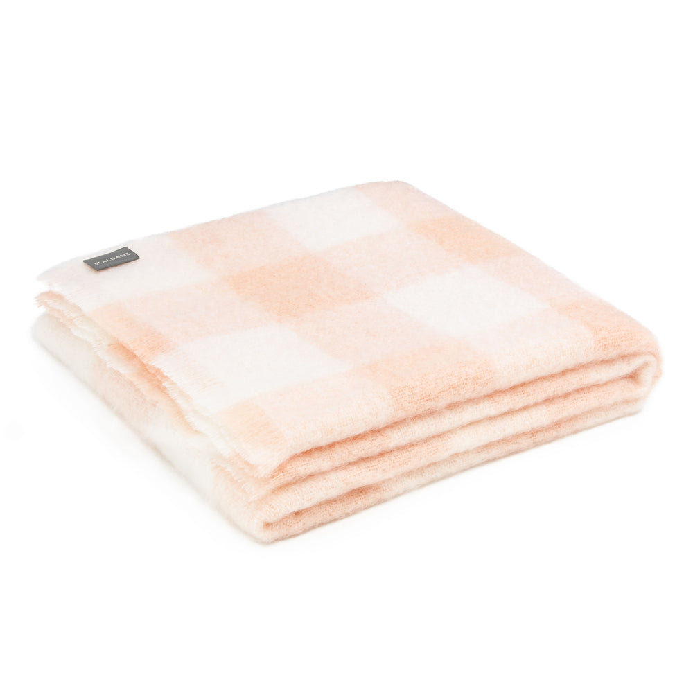 Mohair Throw Blush Check