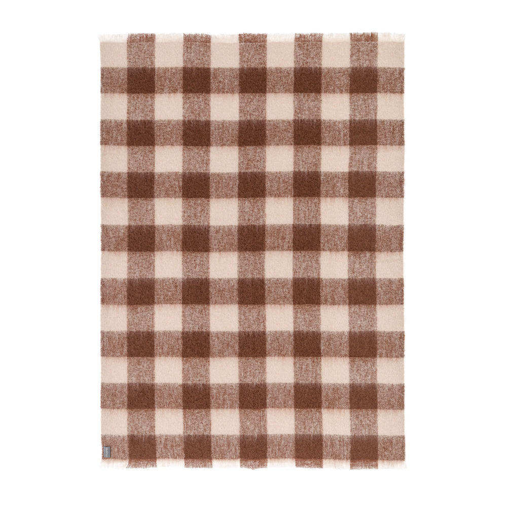 Mohair Throw Mocha Check