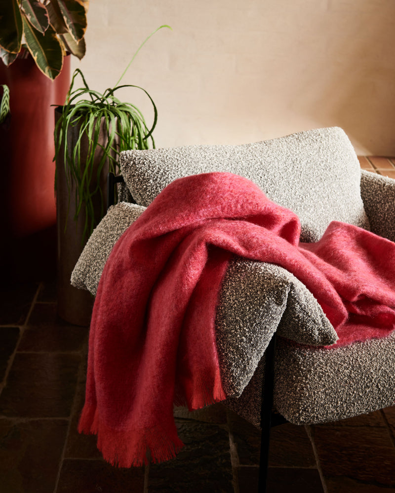 Mohair Throw Pomegranate