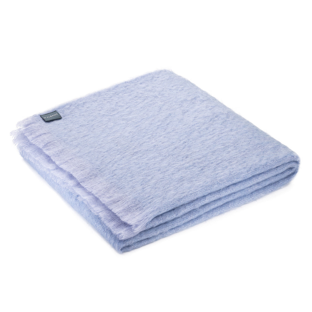 Mohair Throw Light Blue